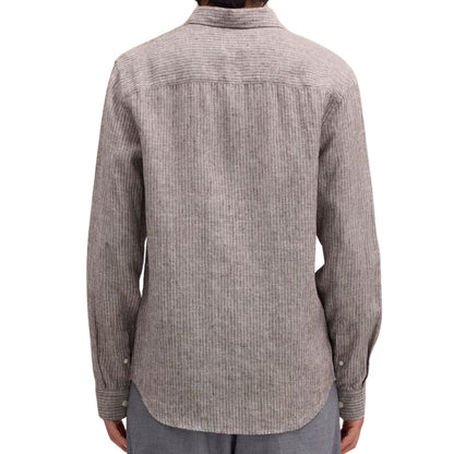 NN07 Enzo Classic Collar Linen Shirt - Clay