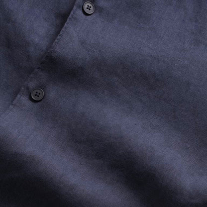 NN07 Enzo Classic Collar Linen Shirt - Navy Blue
