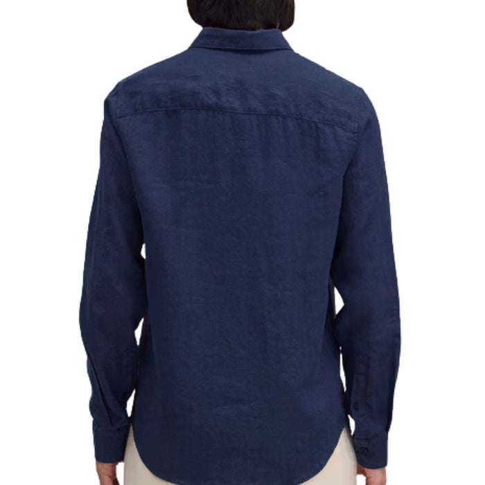 NN07 Enzo Classic Collar Linen Shirt - Navy Blue