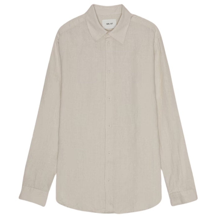NN07 Enzo Classic Collar Linen Shirt - Oat