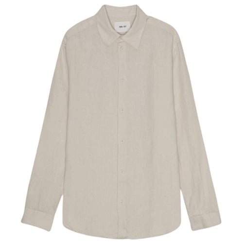 NN07 Enzo Classic Collar Linen Shirt - Oat