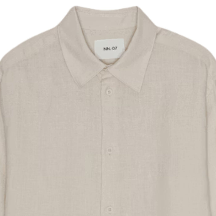 NN07 Enzo Classic Collar Linen Shirt - Oat
