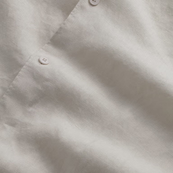 NN07 Enzo Classic Collar Linen Shirt - Oat