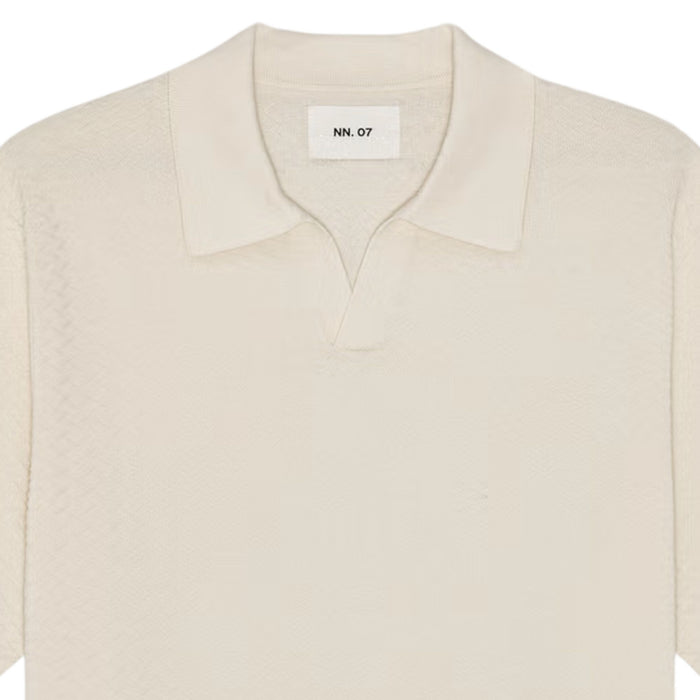 NN07 Paul Textured Stitch Polo - Ivory
