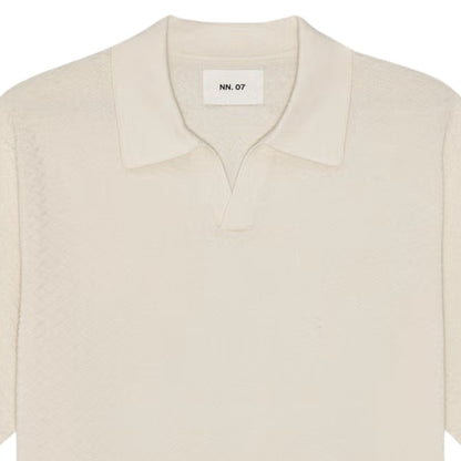 NN07 Paul Textured Stitch Polo - Ivory