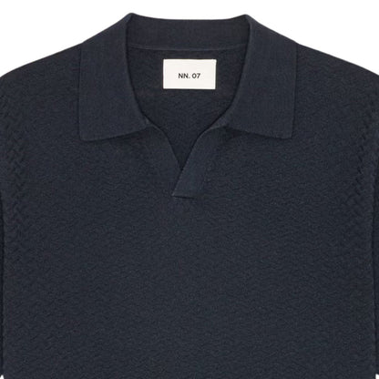 NN07 Paul Textured Stitch Polo - Navy Blue