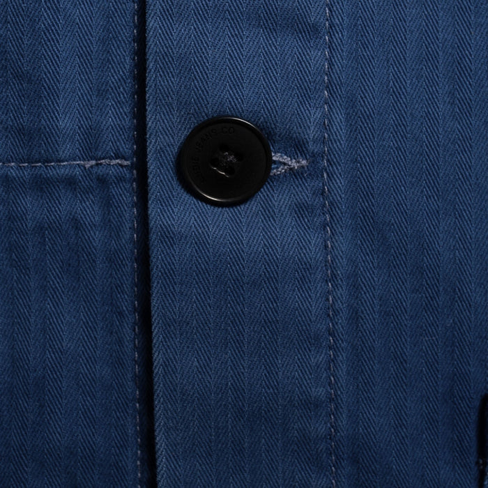 Nudie Jeans Buddy Herringbone Chore Jacket - Blue