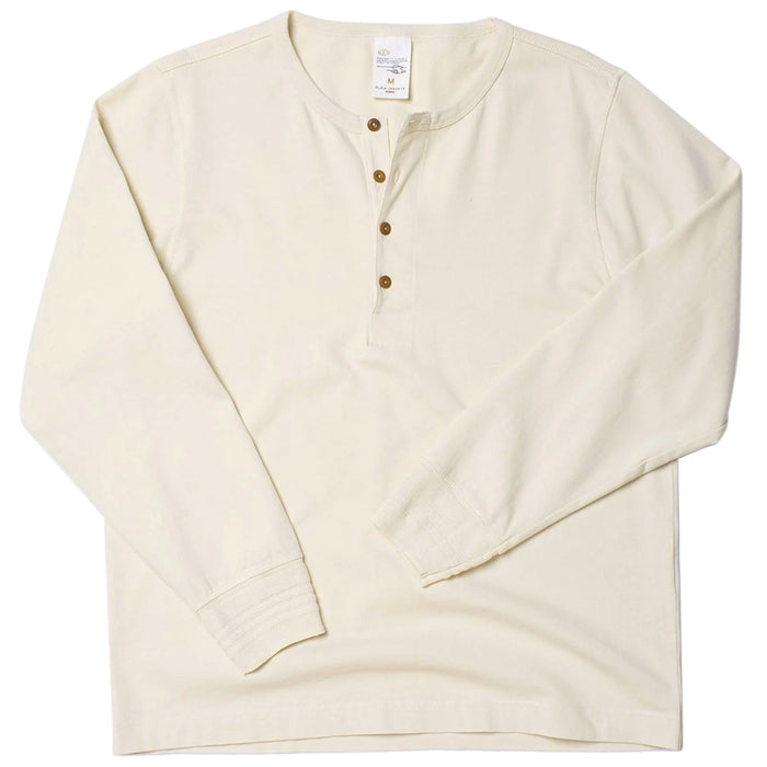 Nudie Jeans Long Sleeve Henley T-Shirt - Ecru