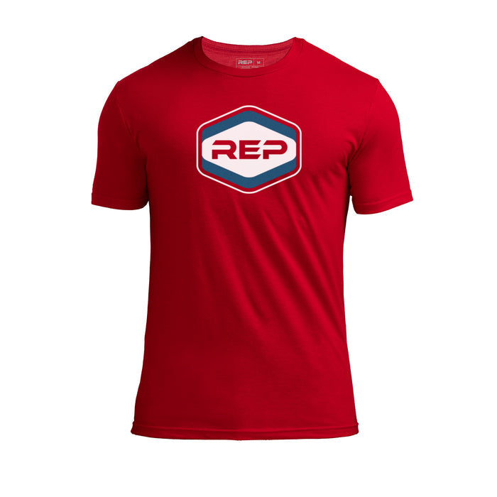 Octane Tri-Blend Crew T-Shirt in Red and White