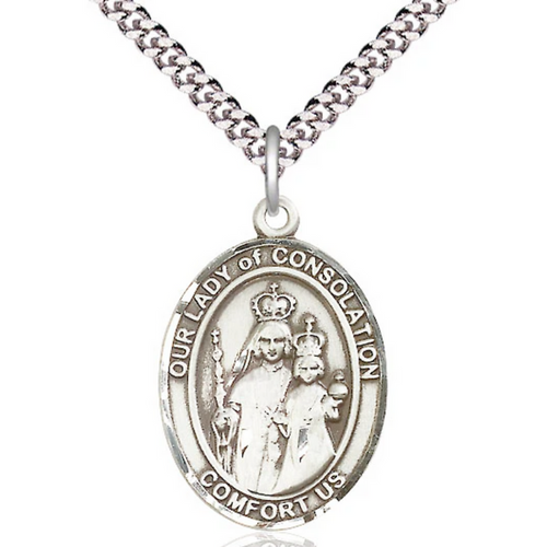 Our Lady of Consolation Necklace Sterling Silver 24"