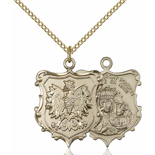 Our Lady of Czestochowa Necklace Gold Filled 18"