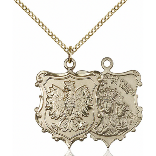 Our Lady of Czestochowa Necklace Gold Filled 18"