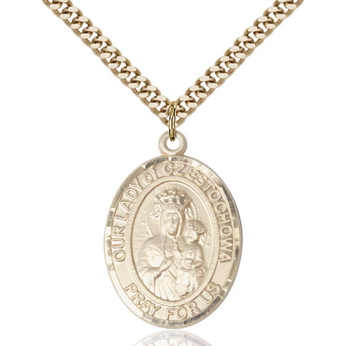 Our Lady of Czestochowa Necklace Gold Filled 24"