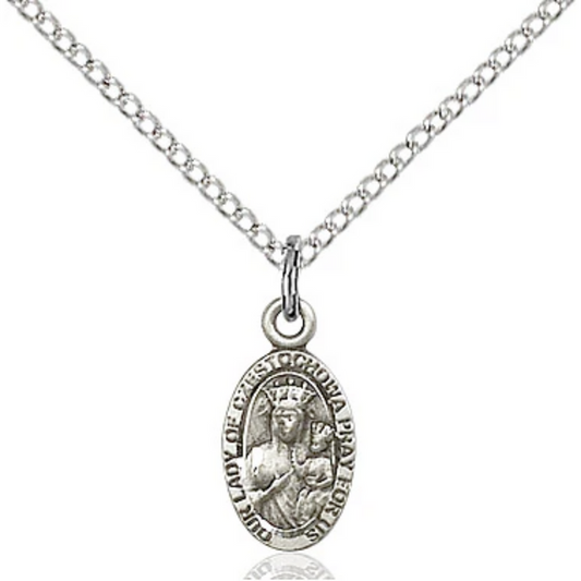 Our Lady of Czestochowa Necklace Sterling Silver 18"