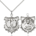 Our Lady of Czestochowa Necklace Sterling Silver 18"
