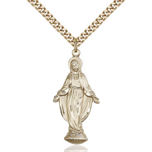 Our Lady of Grace Necklace Gold Filled 24"