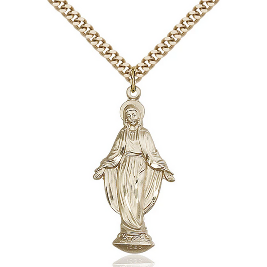 Our Lady of Grace Necklace Gold Filled 24"