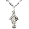 Our Lady of Grace Necklace Sterling Silver 24"