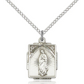Our Lady of Guadalupe Medal Sterling Silver 18"