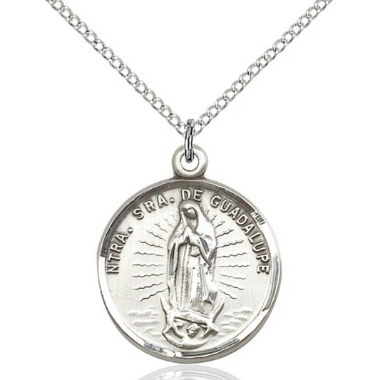 Our Lady of Guadalupe Medal Sterling Silver 18"