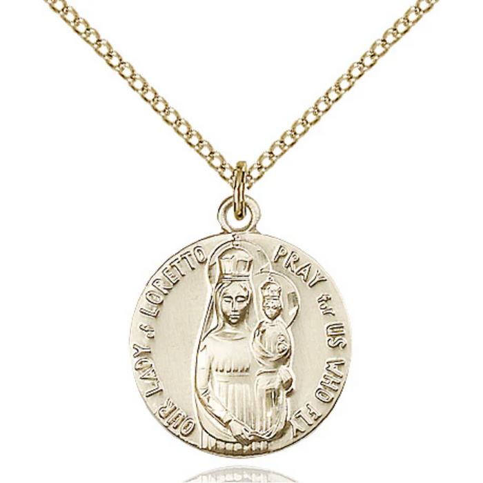 Our Lady of Loretto Medal Gold Filled 18"