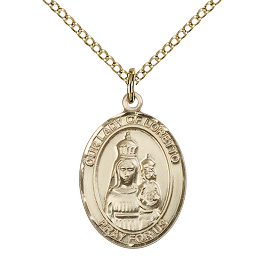 Our Lady of Loretto Necklace Gold Filled 18"