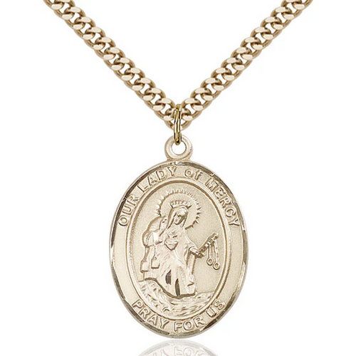 Our Lady of Mercy Necklace Gold Filled 24"