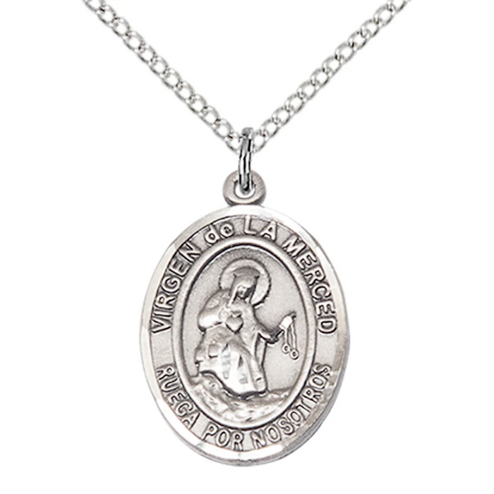 Our Lady of Mercy Necklace Sterling Silver 18"