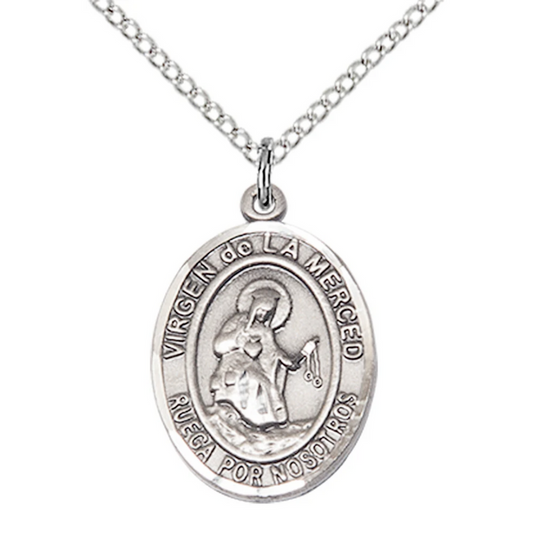 Our Lady of Mercy Necklace Sterling Silver 18"