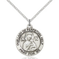Our Lady of Perpetual Help Necklace Sterling Silver 18"