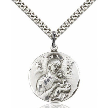 Our Lady of Perpetual Help Sterling Silver Necklace 24" Chain | Bliss