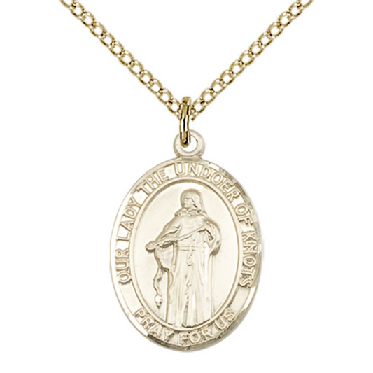 Our Lady the Undoer of Knots Necklace Gold Filled 18"