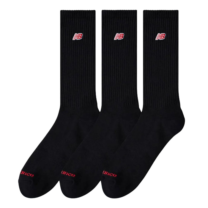 New Balance Patch Logo Crew Socks 3 Pack - Black