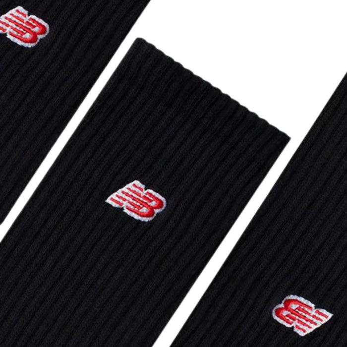 New Balance Patch Logo Crew Socks 3 Pack - Black