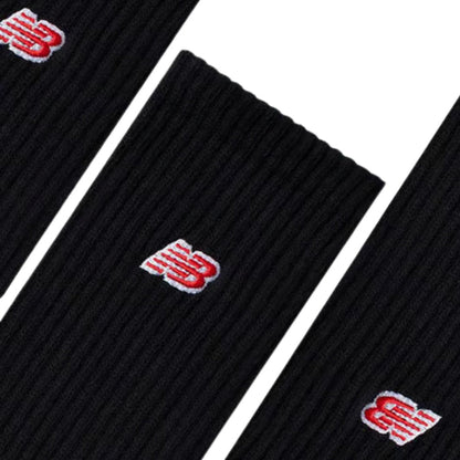 New Balance Patch Logo Crew Socks 3 Pack - Black