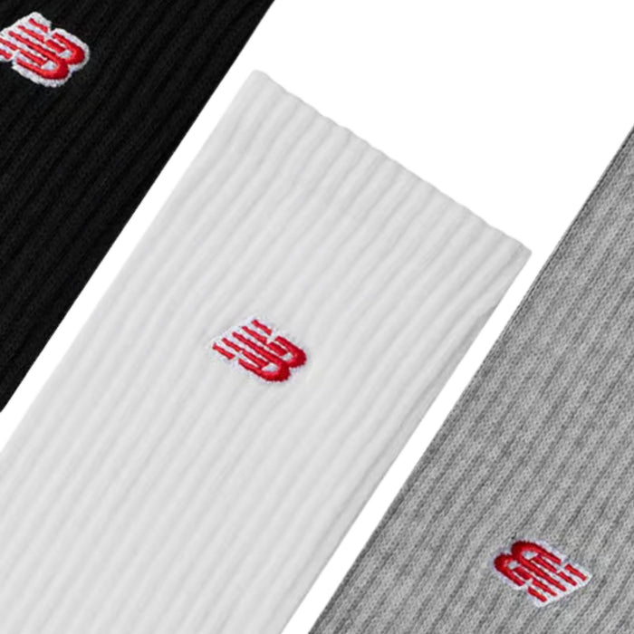 New Balance Patch Logo Crew Socks 3 Pack - Multi