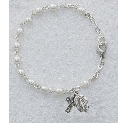 Pearl Look Irish Bracelet – Catholic Gift | McVan