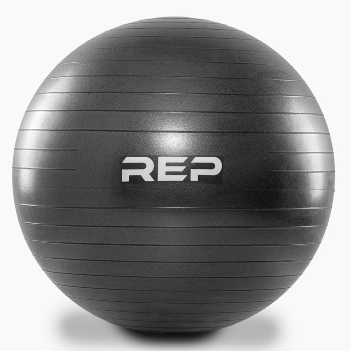 A front view of the REP logo on the Physioball