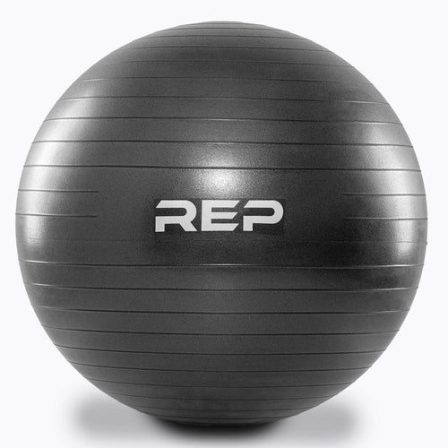A front view of the REP logo on the Physioball