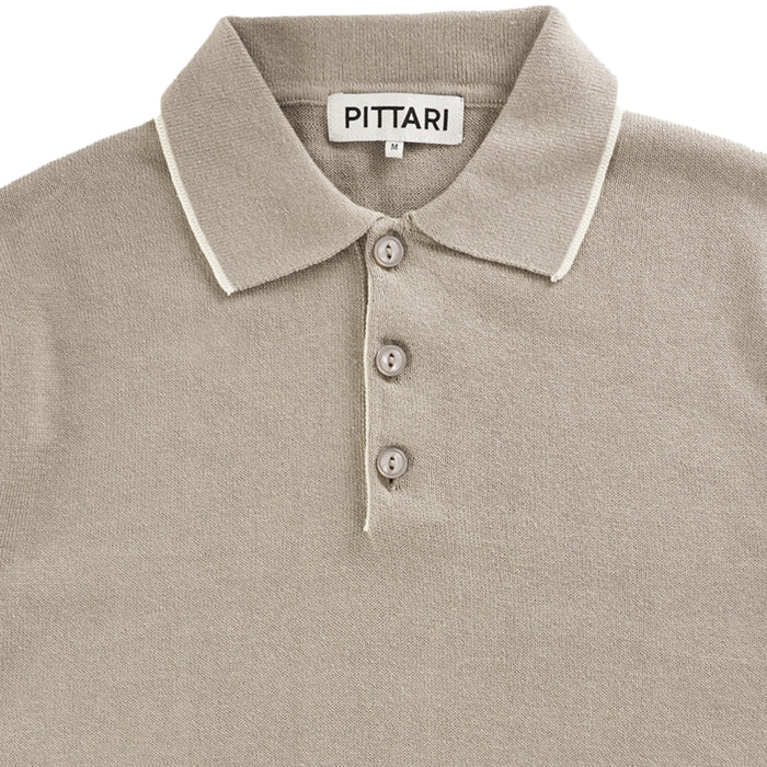 Pittari Short Sleeve Polo Tipping - Biscotto