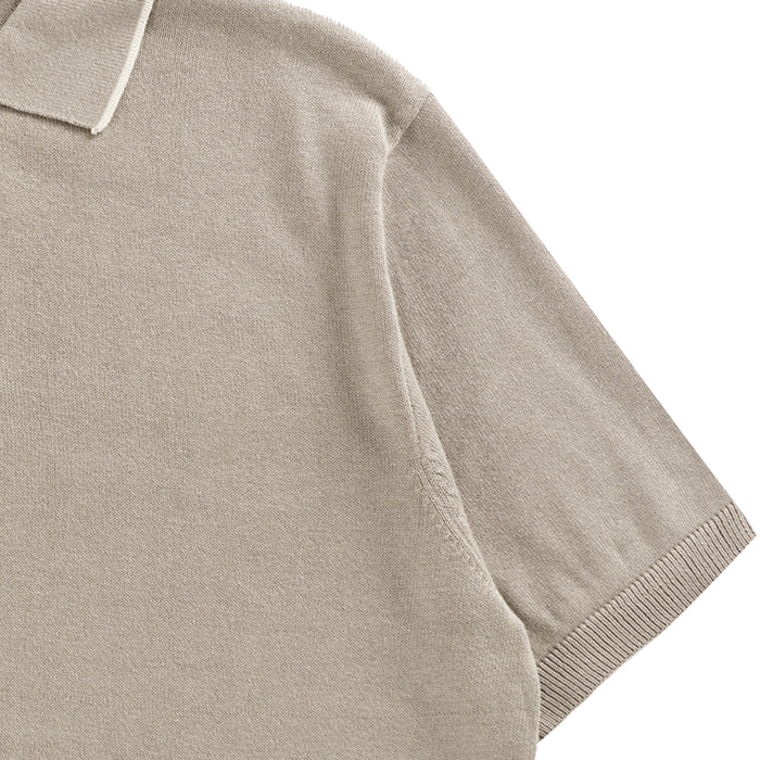 Pittari Short Sleeve Polo Tipping - Biscotto