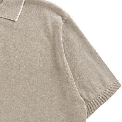 Pittari Short Sleeve Polo Tipping - Biscotto