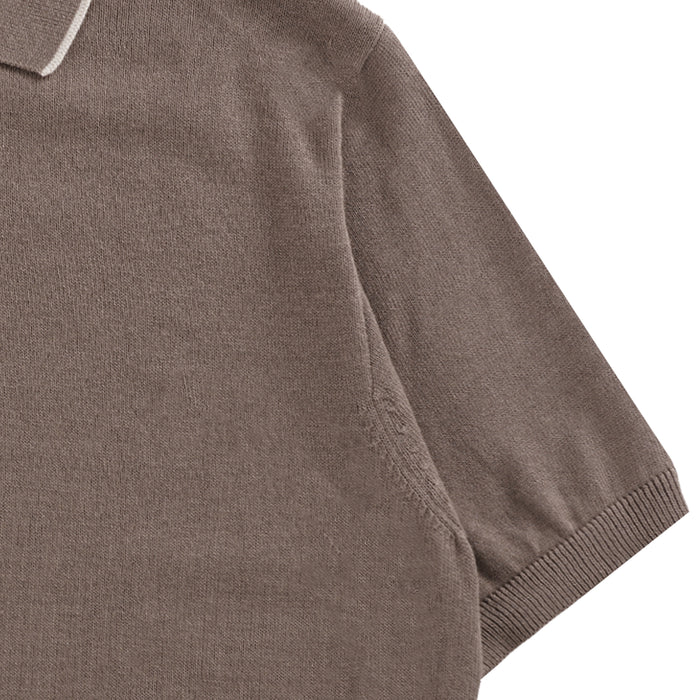 Pittari Short Sleeve Polo Tipping - Tabacco