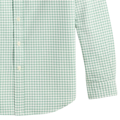 Polo Ralph Lauren Custom Fit Gingham Oxford Shirt - Faded Mint White