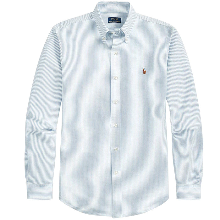 Polo Ralph Lauren Custom Fit Oxford Shirt - Blue and White