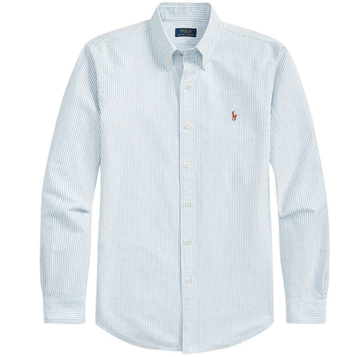 Polo Ralph Lauren Custom Fit Oxford Shirt - Blue and White