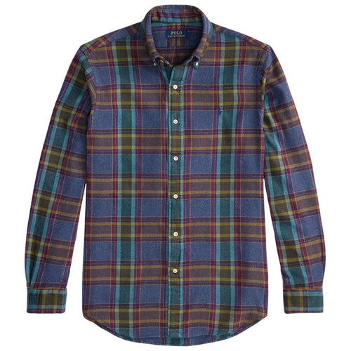 Polo Ralph Lauren Custom Fit Plaid Flannel Shirt - Blue Purple Heather