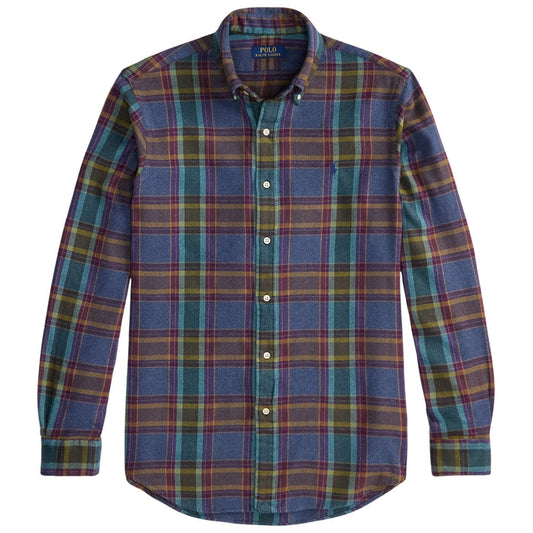 Polo Ralph Lauren Custom Fit Plaid Flannel Shirt - Blue Purple Heather