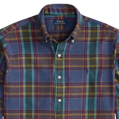 Polo Ralph Lauren Custom Fit Plaid Flannel Shirt - Blue Purple Heather
