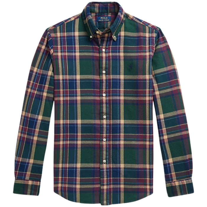 Polo Ralph Lauren Custom Fit Plaid Flannel Shirt - Forest Burgundy Multi
